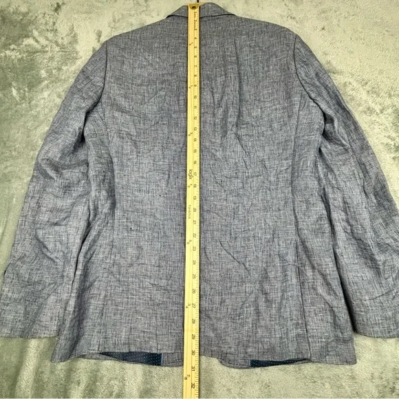 Murano Baird McNutt Linen Blazer Mens Medium Blue Two Button Sport Coat - Picture 10 of 12